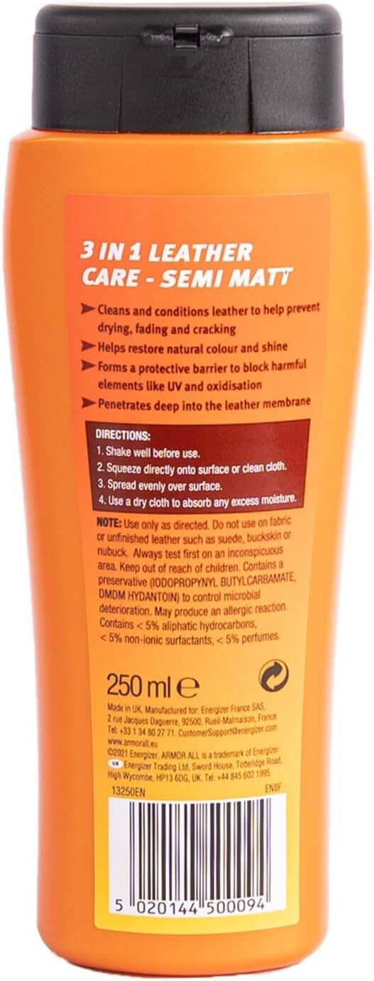 ARMOR ALL 牛魔王 | 激亮皮革清潔劑 Leather Care Gel | 英國製 | MOOBI 香港網上汽車用品專門店門店 背面