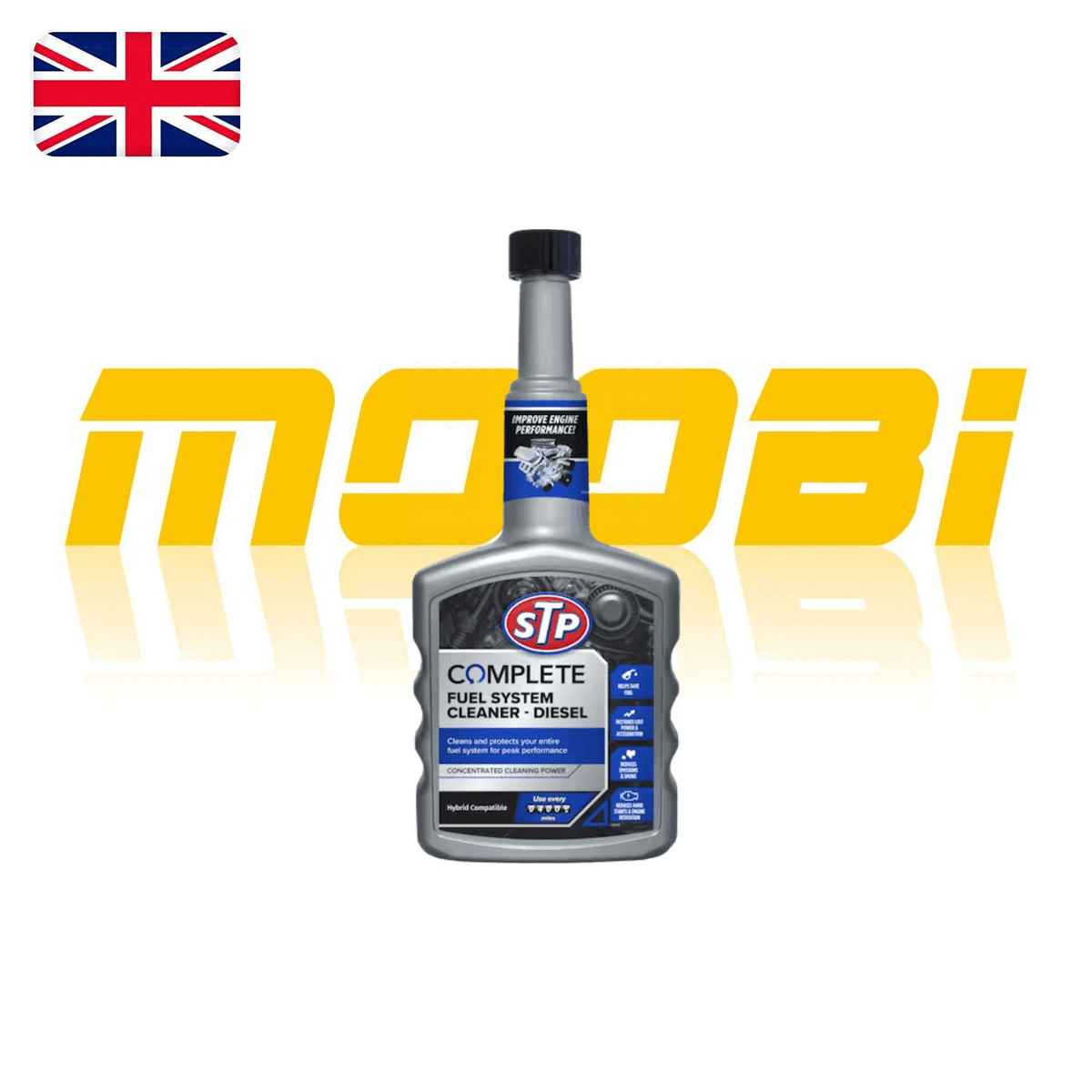 英國製 STP 柴油全效燃油系統清潔劑 400ml 正面包裝 - MOOBI 貓比香港現貨