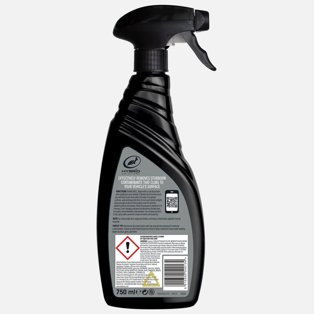 美國龜牌 Pro強效車軨清潔及鐵粉去除劑 680ml 背面英文說明與官方使用方法標籤 - MOOBI 貓比