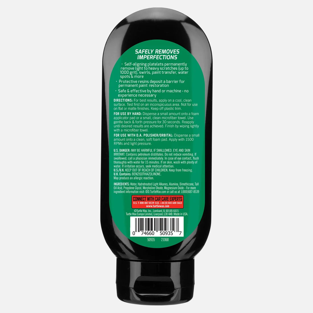 美國龜牌 車身花痕修復還原劑 207ml 背面英文說明與官方使用方法標籤 - MOOBI 貓比