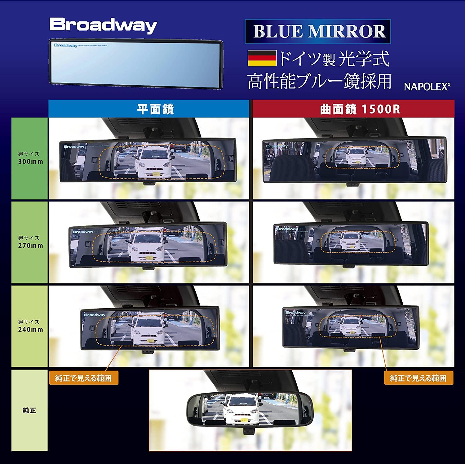 日本 NAPOLEX | BROADWAY 240㎜ 防UV 藍鏡倒後鏡 | MOOBI 香港網上汽車用品店 p9